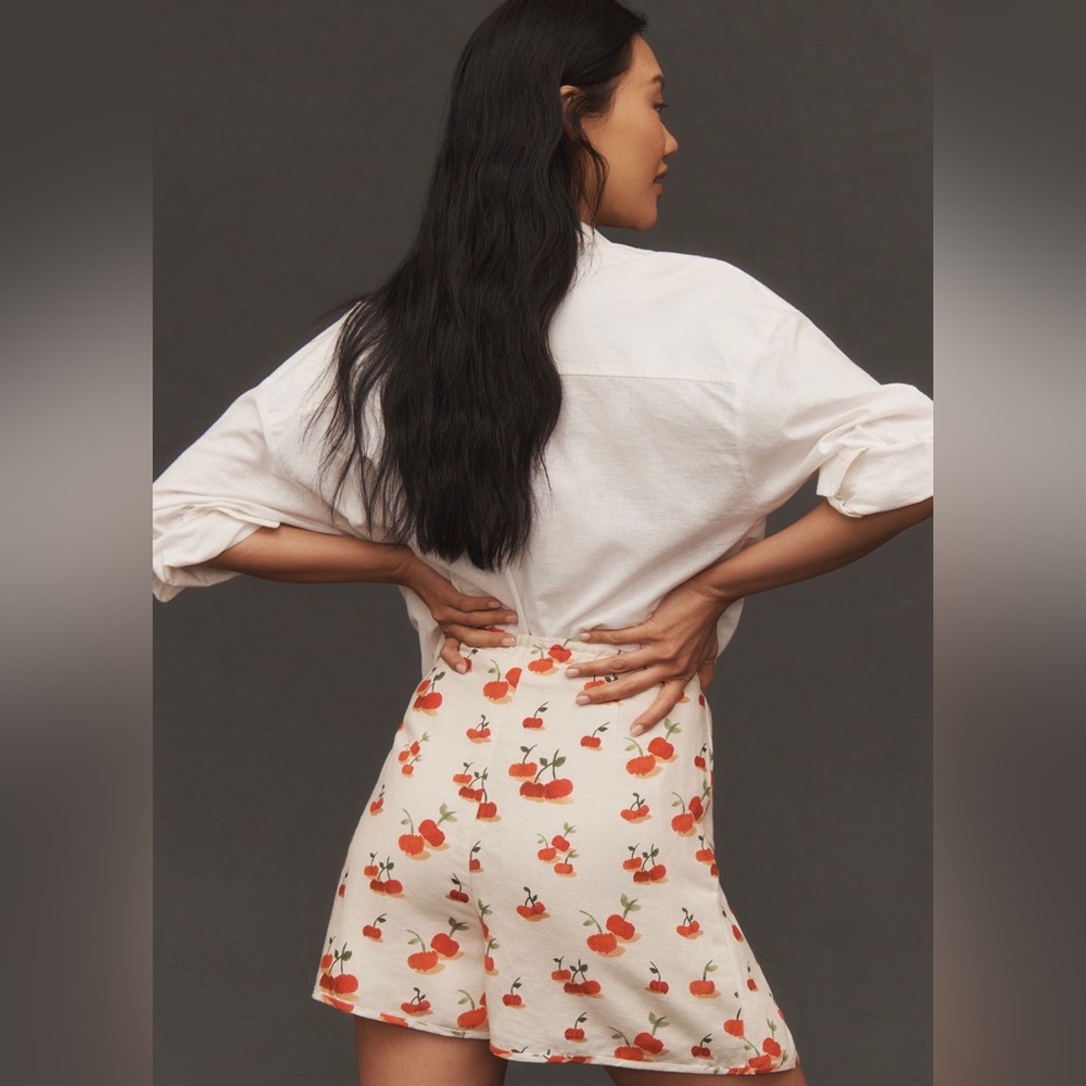 FARM Rio Cream Mini Skort with Orange Cherry Print - Picture 2 of 7